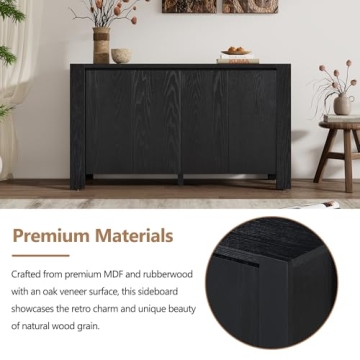 Retro 59'' Large 4-Door Sideboard for Stylish Storage