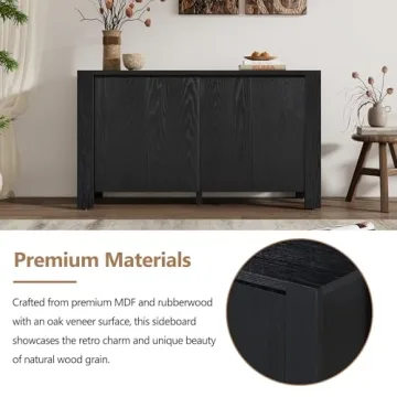 Retro 59'' Large 4-Door Sideboard for Stylish Storage