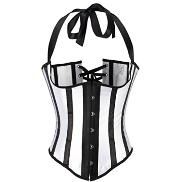 Alivila.Y Fashion Womens Burlesque Lace Underbust Corset Bustier 831-White-M