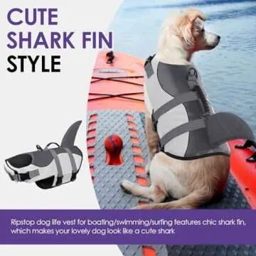 Shark Dog Life Jacket for Safe Swimming and Fun