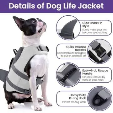 Shark Dog Life Jacket for Safe Swimming and Fun