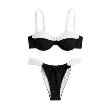 Stylish SOLY HUX Color Block Underwire Bikini Set for Women - Two Piece Swimsuits