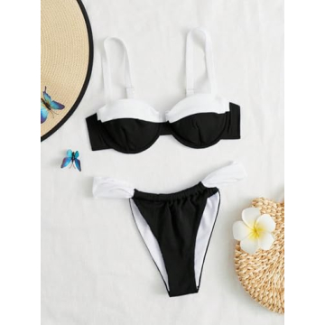 Chic SOLY HUX Color Block Underwire Bikini Set for Women