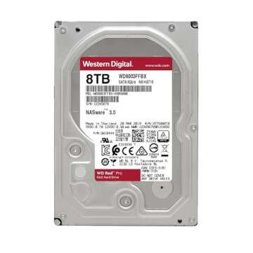 Western Digital 8TB WD Red Pro NAS Internal Hard Drive - High Speed and Reliability