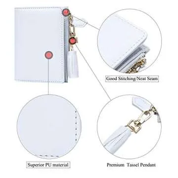 GEEAD Small Wallets for Women Bifold Slim Coin Purse Zipper ID Card Holder