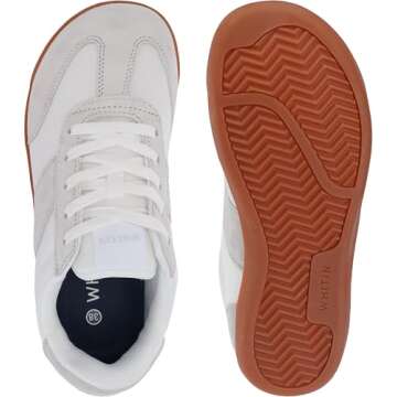 WHITIN Women's Barefoot Sneakers Casual Minimalist Minimus Zero Drop Sole Wide Toe Box Shoes Size 8 Width 8W Laces Up Outdoor Grey Gum 39