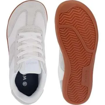 WHITIN Women's Barefoot Sneakers Casual Minimalist Minimus Zero Drop Sole Wide Toe Box Shoes Size 8 Width 8W Laces Up Outdoor Grey Gum 39