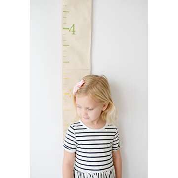 White Loft Rainbow Canvas Kids Height Chart Ruler