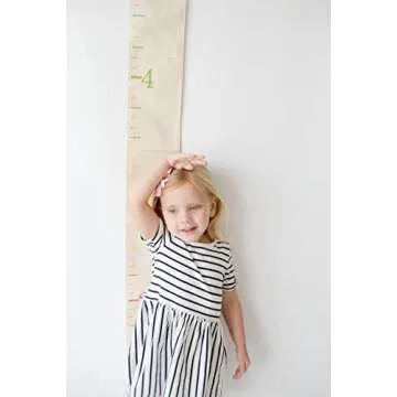White Loft Rainbow Canvas Kids Height Chart Ruler