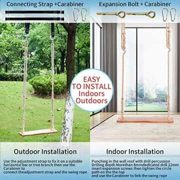 Premium Wooden Tree Swing for Kids and Adults