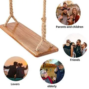 Premium Wooden Tree Swing for Kids and Adults