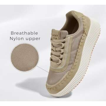 LUCKY STEP Women's Platform Sneakers Rhinestone Fashion Chunky Casual Sparkly Retro Braided Walking ...