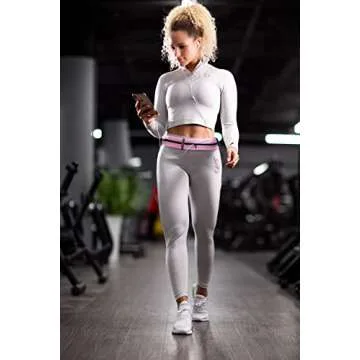 Fitgriff® Running Belt for Men & Women - Secure Jogging Pouch for Phone, Keys & Essentials - For All Cell Phones (Pink, 24.5" - 35.5" Waist Size)