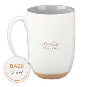 Inspirational Ceramic Coffee Mug with Bible Verse - 15 oz