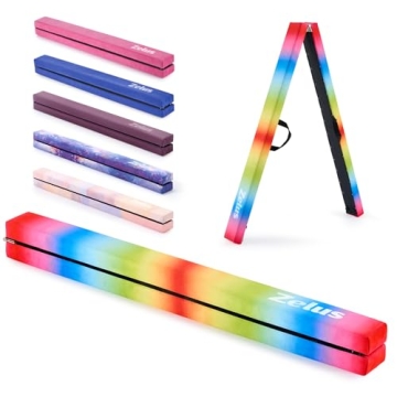 Durable ZELUS Rainbow 8 ft Balance Beam for Kids & Pros