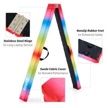 Durable ZELUS Rainbow 8 ft Balance Beam for Kids & Pros