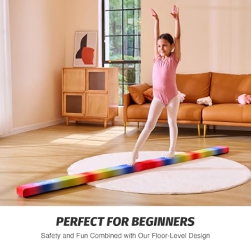 Durable ZELUS Rainbow 8 ft Balance Beam for Kids & Pros