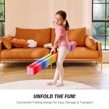 Durable ZELUS Rainbow 8 ft Balance Beam for Kids & Pros