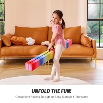 Durable ZELUS Rainbow 8 ft Balance Beam for Kids & Pros