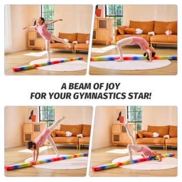 Durable ZELUS Rainbow 8 ft Balance Beam for Kids & Pros