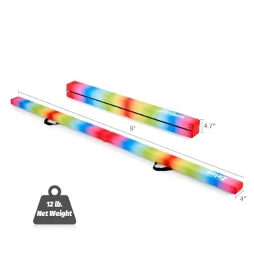 Durable ZELUS Rainbow 8 ft Balance Beam for Kids & Pros