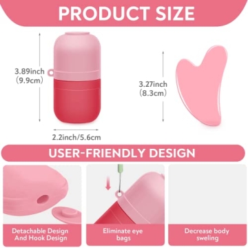 AURUZA Ice Face Roller and Gua Sha Set for Radiant Skin