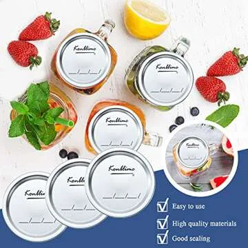 100-Count Canning Lids Wide Mouth Canning Lids for Ball Kerr Jars Split-Type Metal Mason Jar Lids and Secure Canning Jar Lids, 100% Fit for Wide Mouth Jars Lids(100-Count, 86mm)