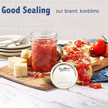 100-Count Canning Lids Wide Mouth Canning Lids for Ball Kerr Jars Split-Type Metal Mason Jar Lids and Secure Canning Jar Lids, 100% Fit for Wide Mouth Jars Lids(100-Count, 86mm)