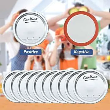 100-Count Canning Lids Wide Mouth Canning Lids for Ball Kerr Jars Split-Type Metal Mason Jar Lids and Secure Canning Jar Lids, 100% Fit for Wide Mouth Jars Lids(100-Count, 86mm)