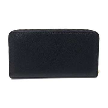 Coach Women's Long Zip Around Wallet (Crossgrain Leather, Gold - Black)
