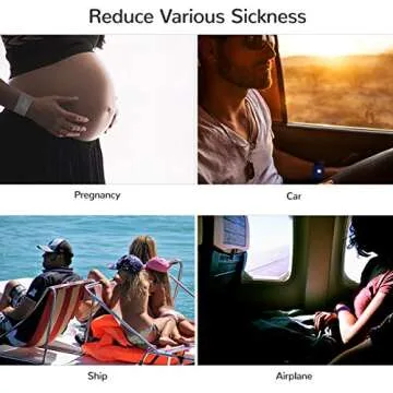 Healifty Motion Sickness Bands - 8 Pairs Sea Sickness Wristbands for Adult & Kid, Anti-Nausea Acupressure Wristband for for Motion or Morning Sickness