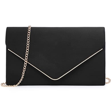 Dasein Ladies' Velvet Evening Clutch - Elegant Black Party Handbag