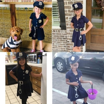 Doxrmuru Girls Police Costume for Kids Age 7-8 Years