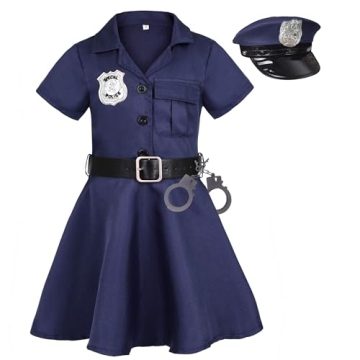 Doxrmuru Girls Police Costume for Kids Age 7-8 Years