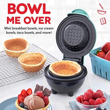 DASH Mini Waffle Bowl Maker for Waffles and Desserts