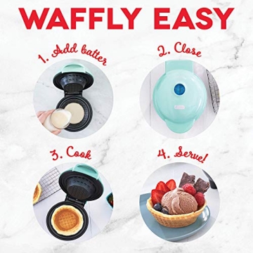 DASH Mini Waffle Bowl Maker for Waffles and Desserts