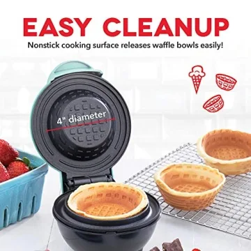 DASH Mini Waffle Bowl Maker for Waffles and Desserts