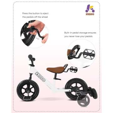 KRIDDO Kids 2-in-1 Tricycle and Balance Bike