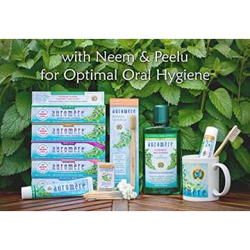 Auromere Ayurvedic Herbal Toothpaste, Mint Free - Vegan, Natural, Non GMO, Fluoride Free, Gluten Free, with Neem & Peelu (4.16 oz), 2 Pack