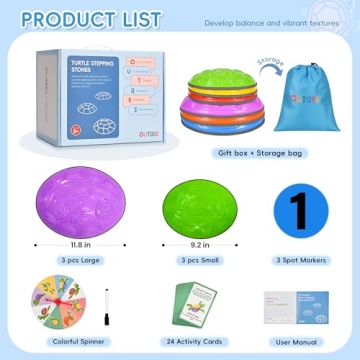 OUTREE Turtle Stepping Stones for Kids - Balance & Fun!