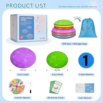 OUTREE Turtle Stepping Stones for Kids - Balance & Fun!