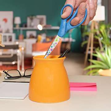 Stylish 7-Inch Floral Student Scissors for Home and School