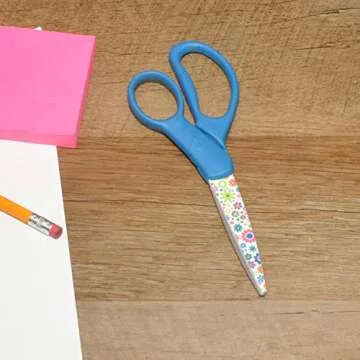 Stylish 7-Inch Floral Student Scissors for Home and School