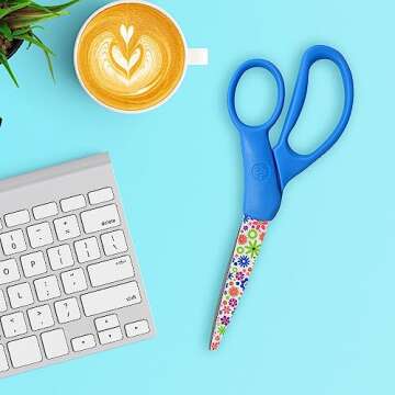 Stylish 7-Inch Floral Student Scissors for Home and School