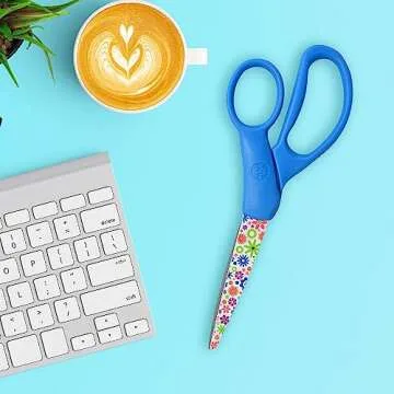 Stylish 7-Inch Floral Student Scissors for Home and School