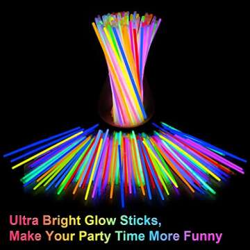AIVANT Glow Sticks Bulk Party Supplies | 70 PCS 8 Inch Glowsticks with Connectors | Glow in the Dark Light Up Sticks Party Favors Decorations