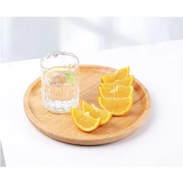 XIMISISE Round Bamboo Tray for Serving and Decor