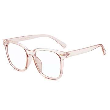 PANNER Oversized Blue Light Blocker Glasses for Women Square Computer Eyeglasses Reduce Eye Strain