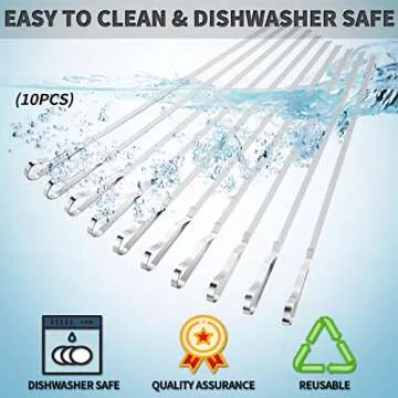 17" Stainless Steel BBQ Kabob Skewers Set - Reusable & Durable