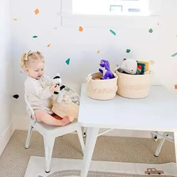 NaturalCozy 3-Piece Boho Decor Storage Basket Set – Cotton Rope Woven Baskets for Organizing! Small Baby Stuff, Shower, Gift Basket, Nursery Planter, Toy Shelves